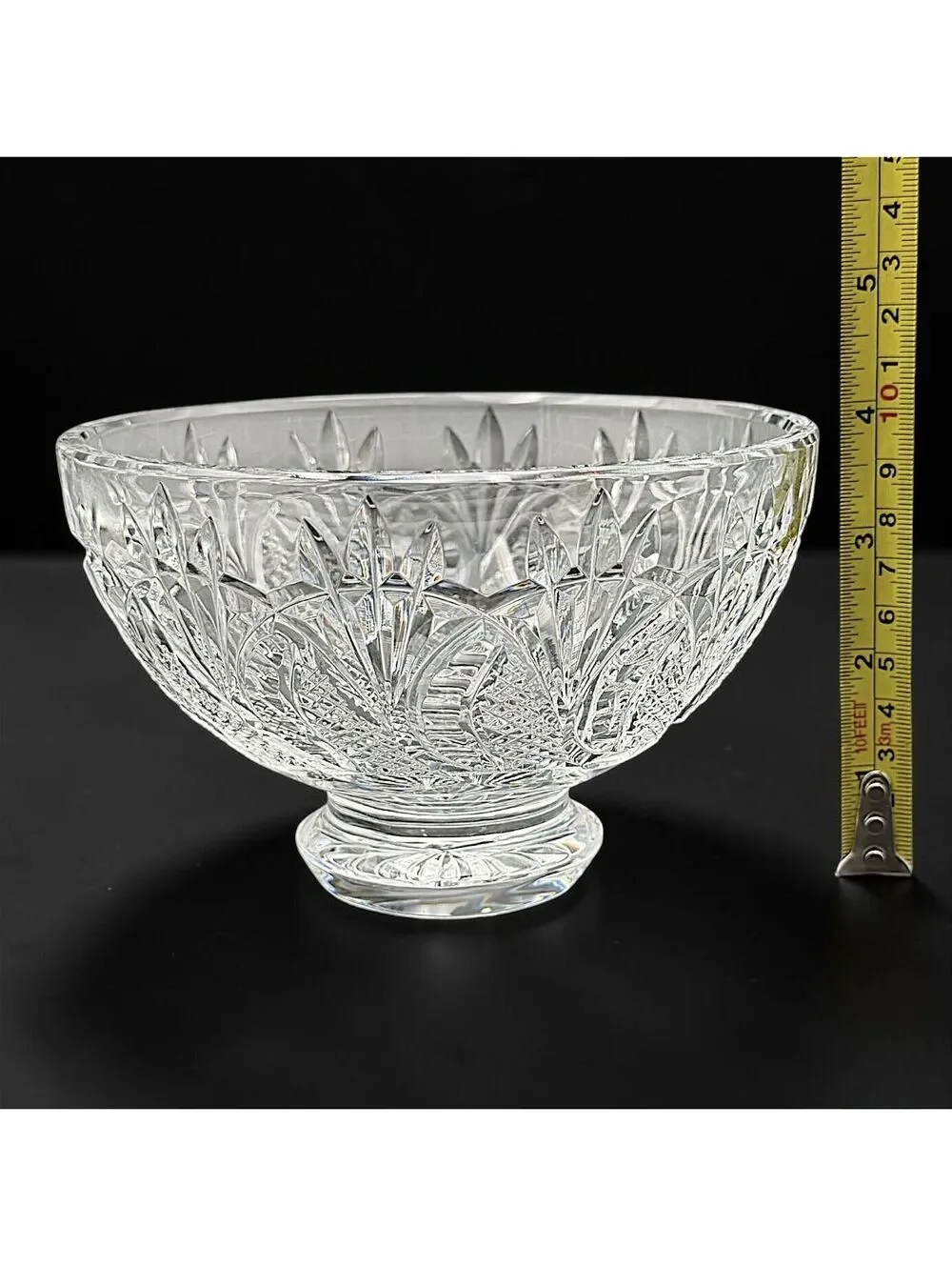 Vtg Waterford Seahorse Footed Bowl Lismore Style Cut Crystal Centerpiece 6 Inch